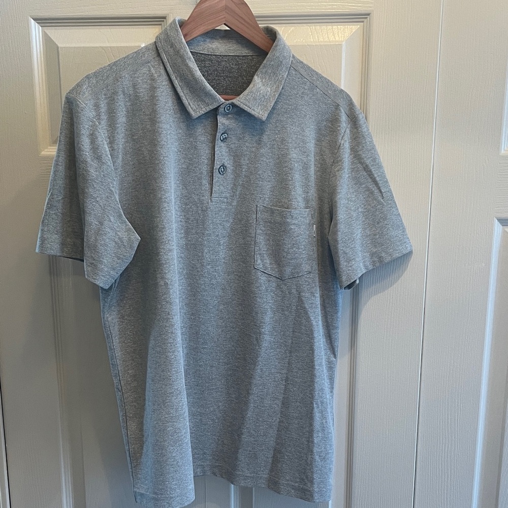 Vuori Ace Polo Short Men's Heather Gray Medium